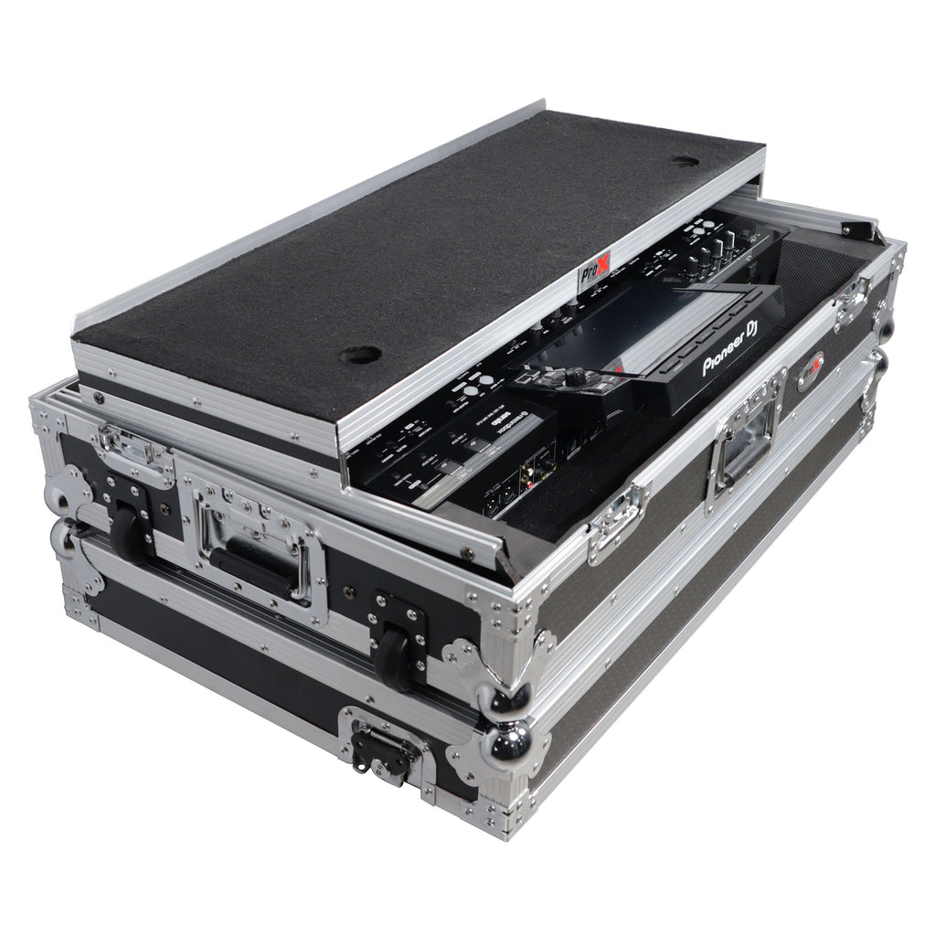 ATA Flight Case ATA Flight Case For Pioneer DDJ-REV5 XDJ-RX3 DJ Controller with Laptop Shelf 1U Rack Space and Wheels