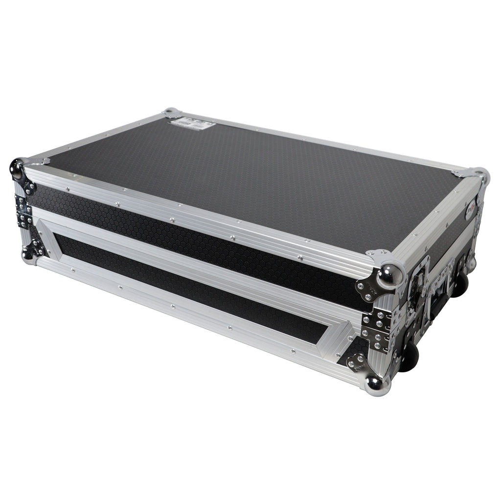 ATA Style Flight Case for Pioneer DDJ-REV7 DJ Controller with Laptop Shelf Wheels and 1U Rackspace