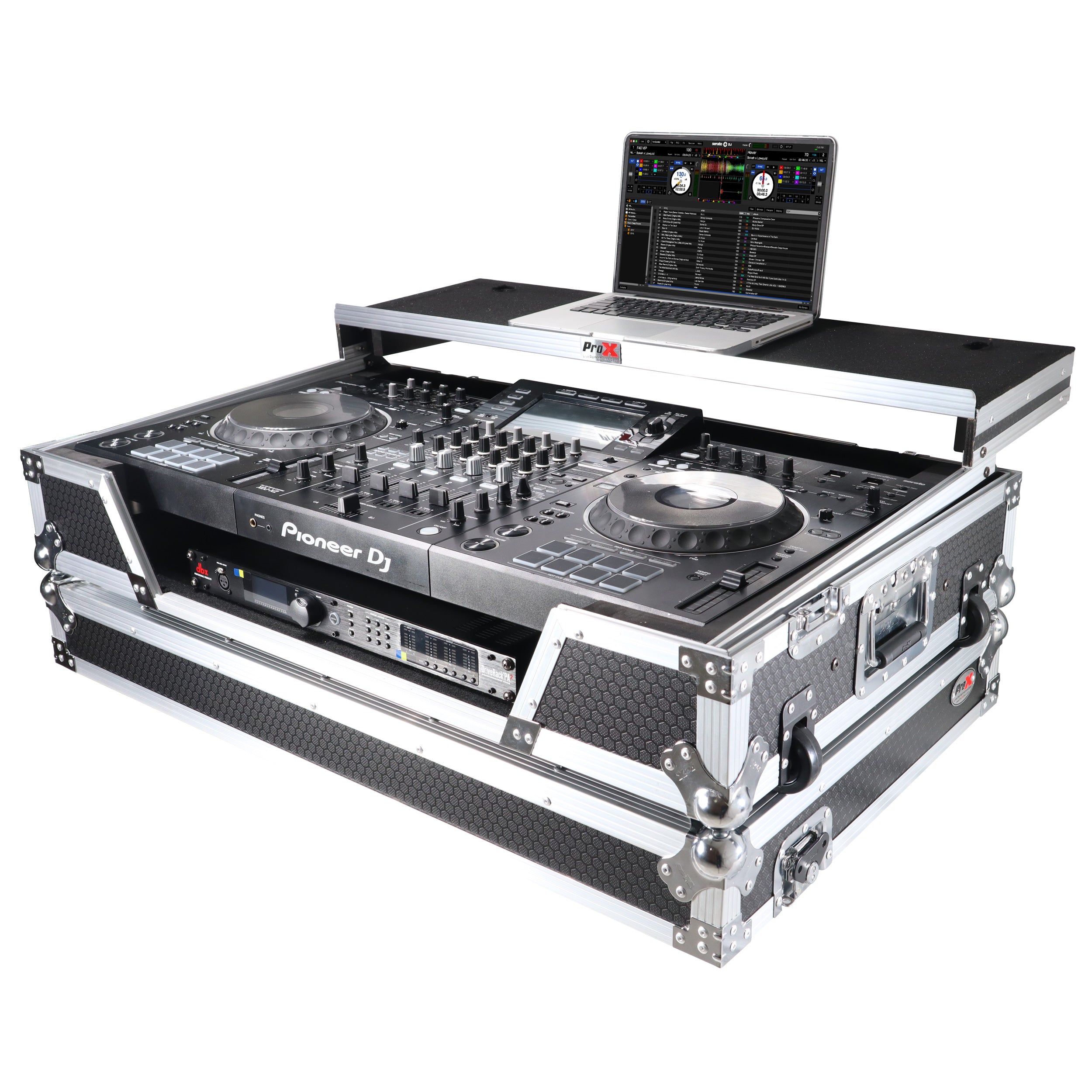 ATA Flight Case For Pioneer XDJ-XZ DJ Controller with Laptop Shelf 1U Rack Space and Wheels