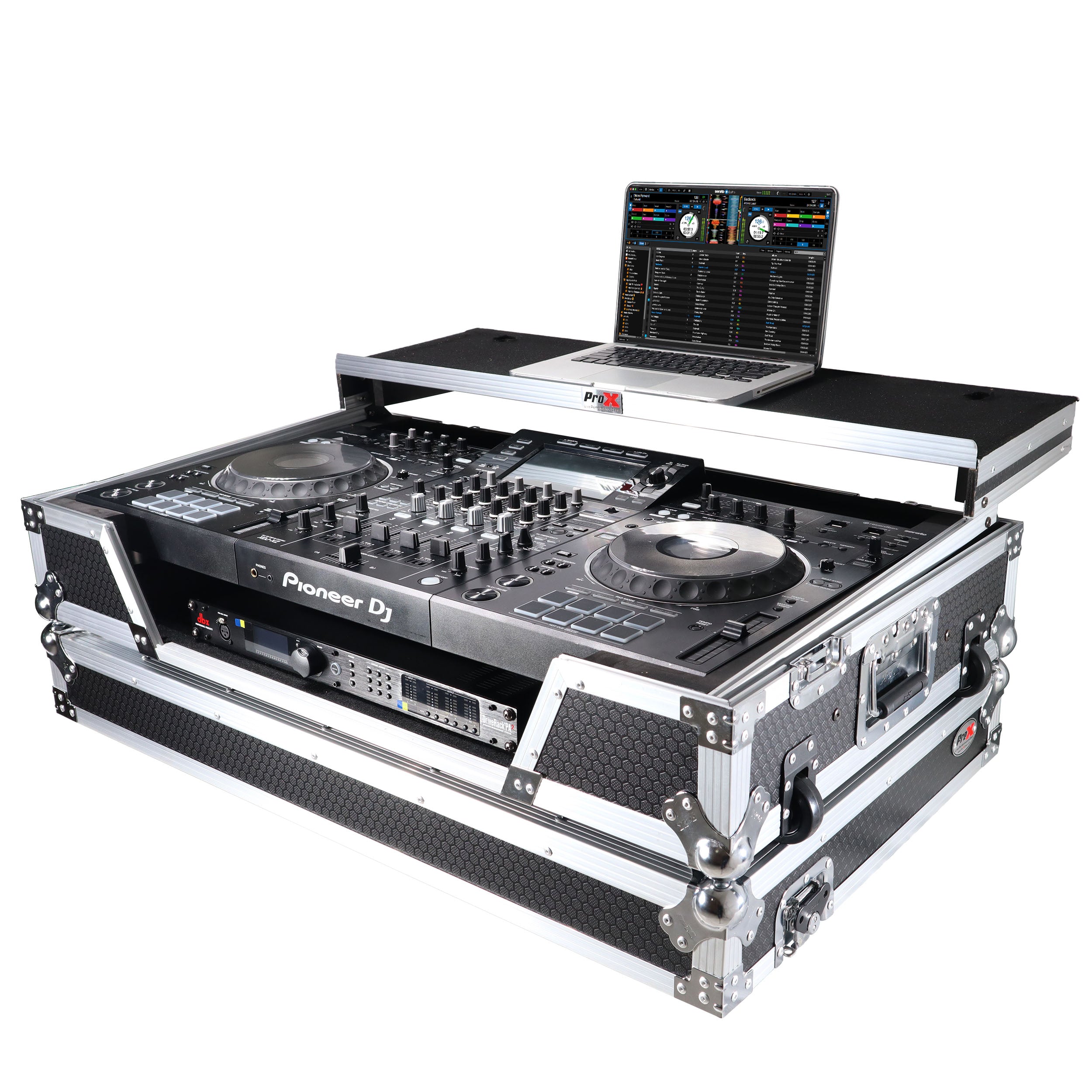 ATA Flight Case For Pioneer XDJ-XZ DJ Controller with Laptop Shelf 1U Rack Space and Wheels