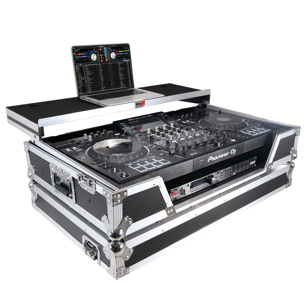 ATA Flight Case For Pioneer XDJ-XZ DJ Controller with Laptop Shelf 1U Rack Space and Wheels