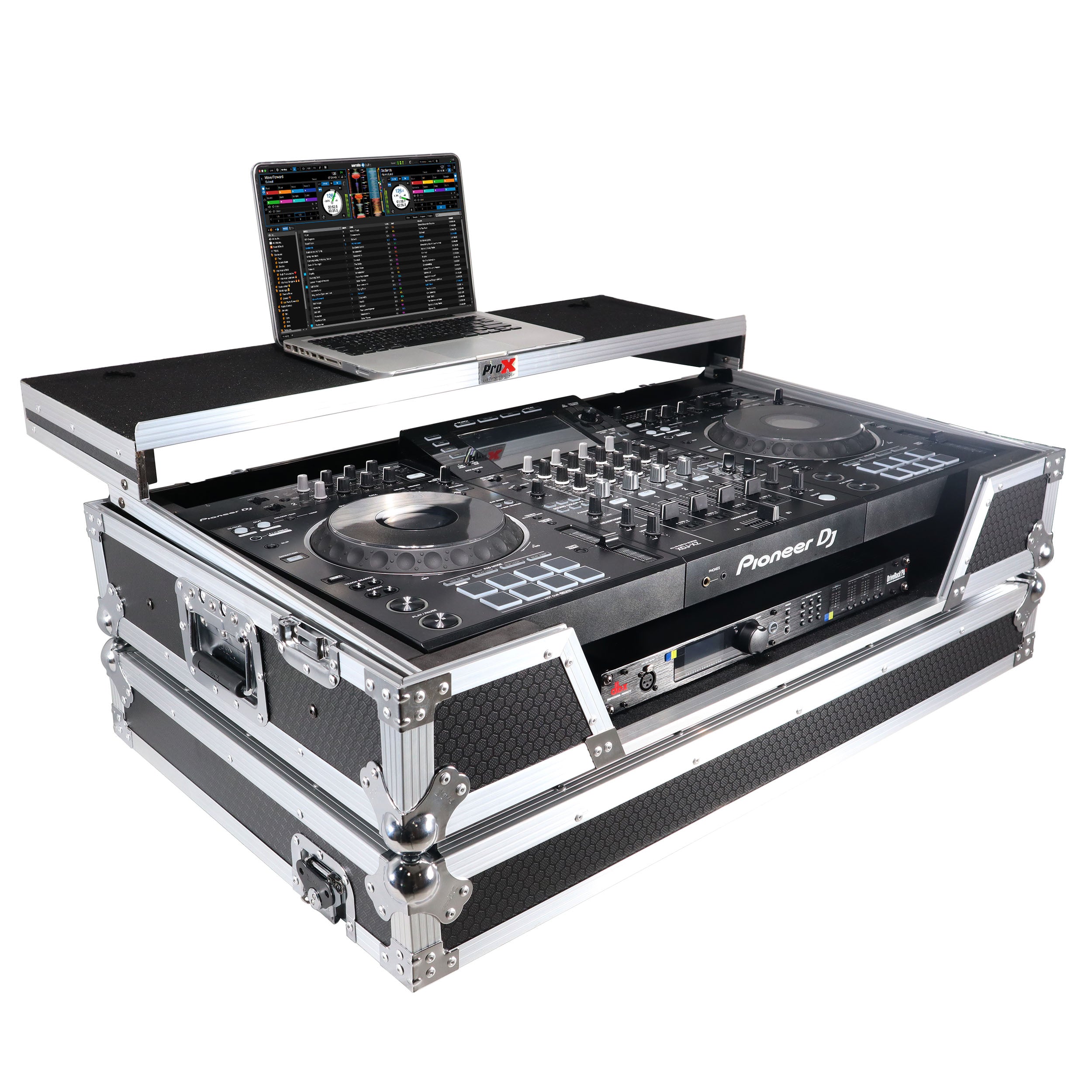 ATA Flight Case For Pioneer XDJ-XZ DJ Controller with Laptop Shelf 1U Rack Space and Wheels