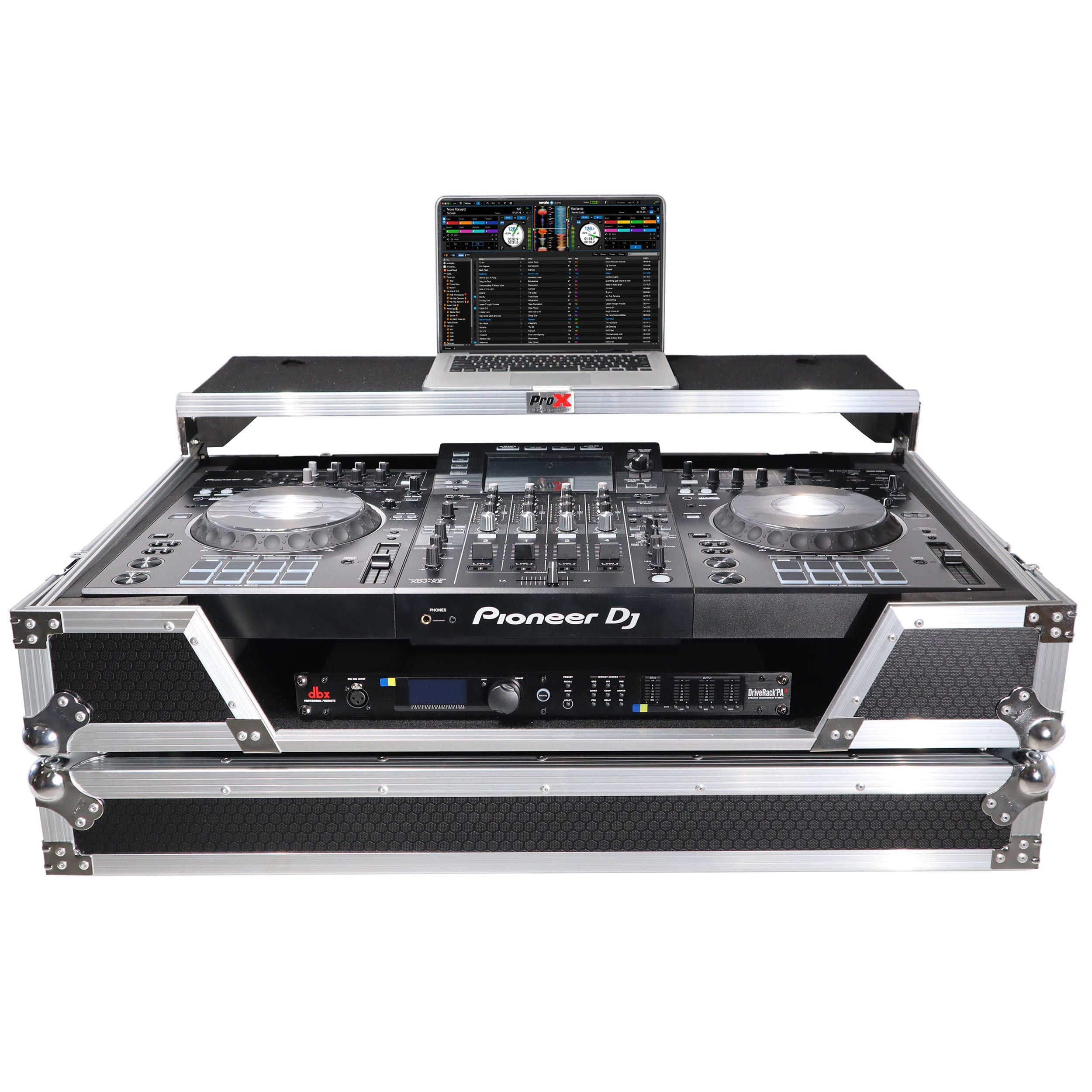 ATA Flight Case For Pioneer XDJ-XZ DJ Controller with Laptop Shelf 1U Rack Space and Wheels