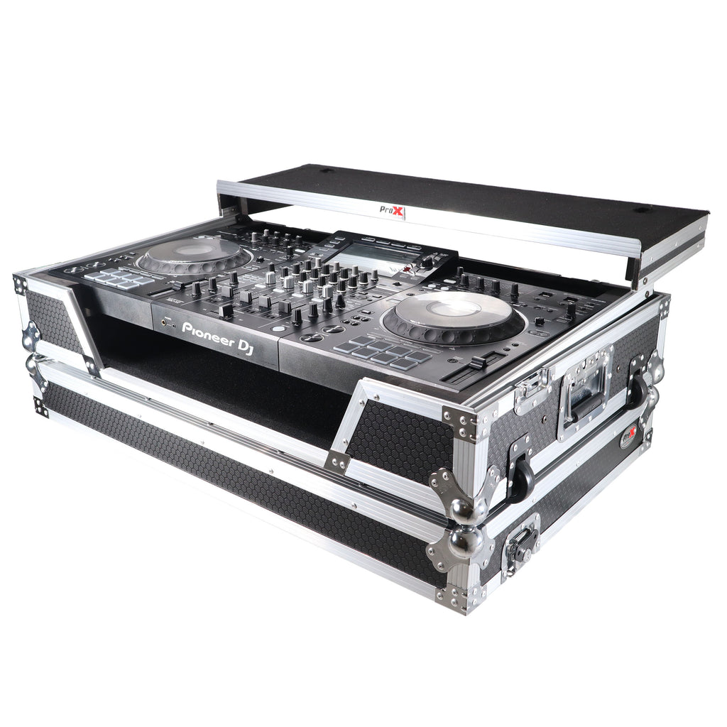 ATA Flight Case For Pioneer XDJ-XZ DJ Controller with Laptop Shelf 1U Rack Space and Wheels