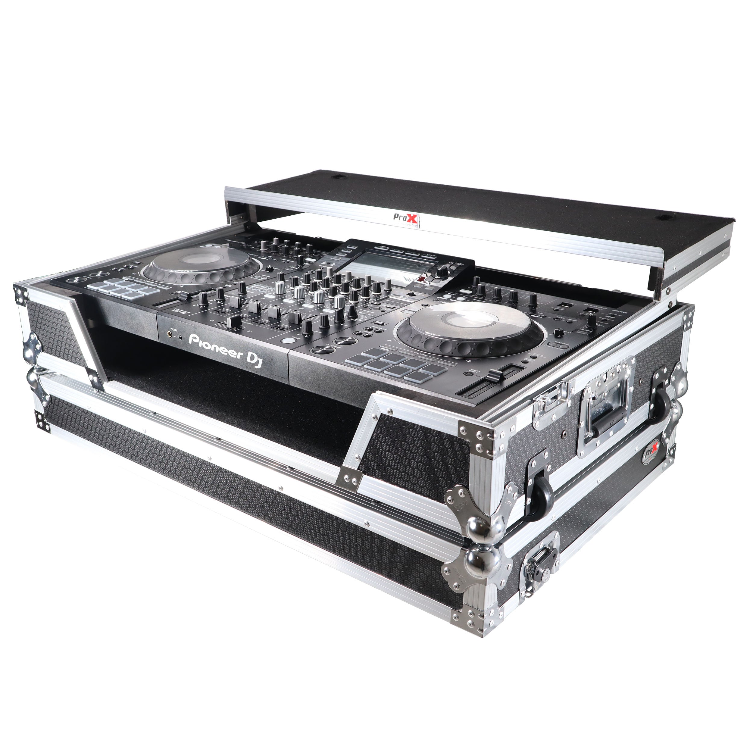 ATA Flight Case For Pioneer XDJ-XZ DJ Controller with Laptop Shelf 1U Rack Space and Wheels