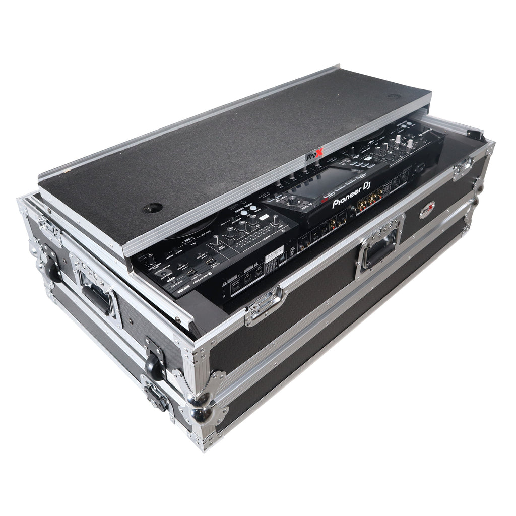 ATA Flight Case For Pioneer XDJ-XZ DJ Controller with Laptop Shelf 1U Rack Space and Wheels