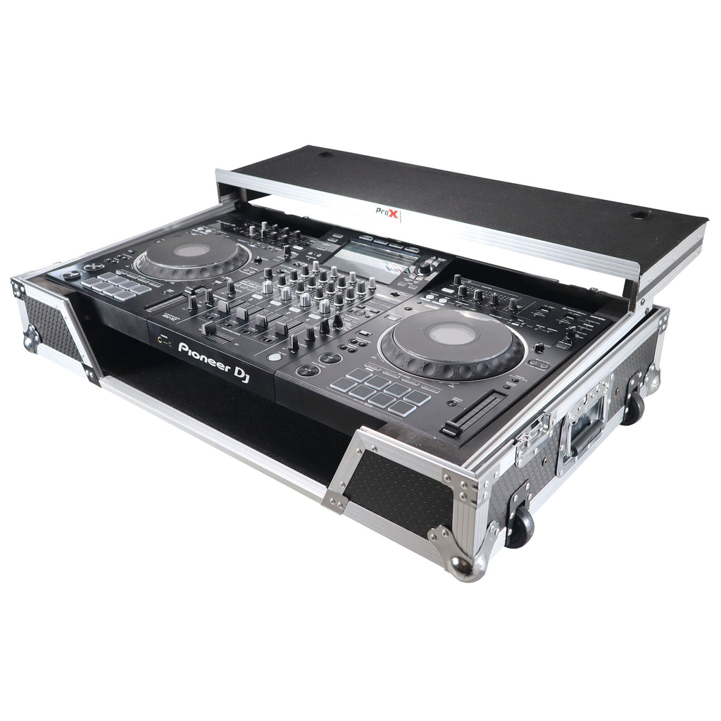 ATA Flight Case For Pioneer XDJ-XZ DJ Controller with Laptop Shelf 1U Rack Space and Wheels