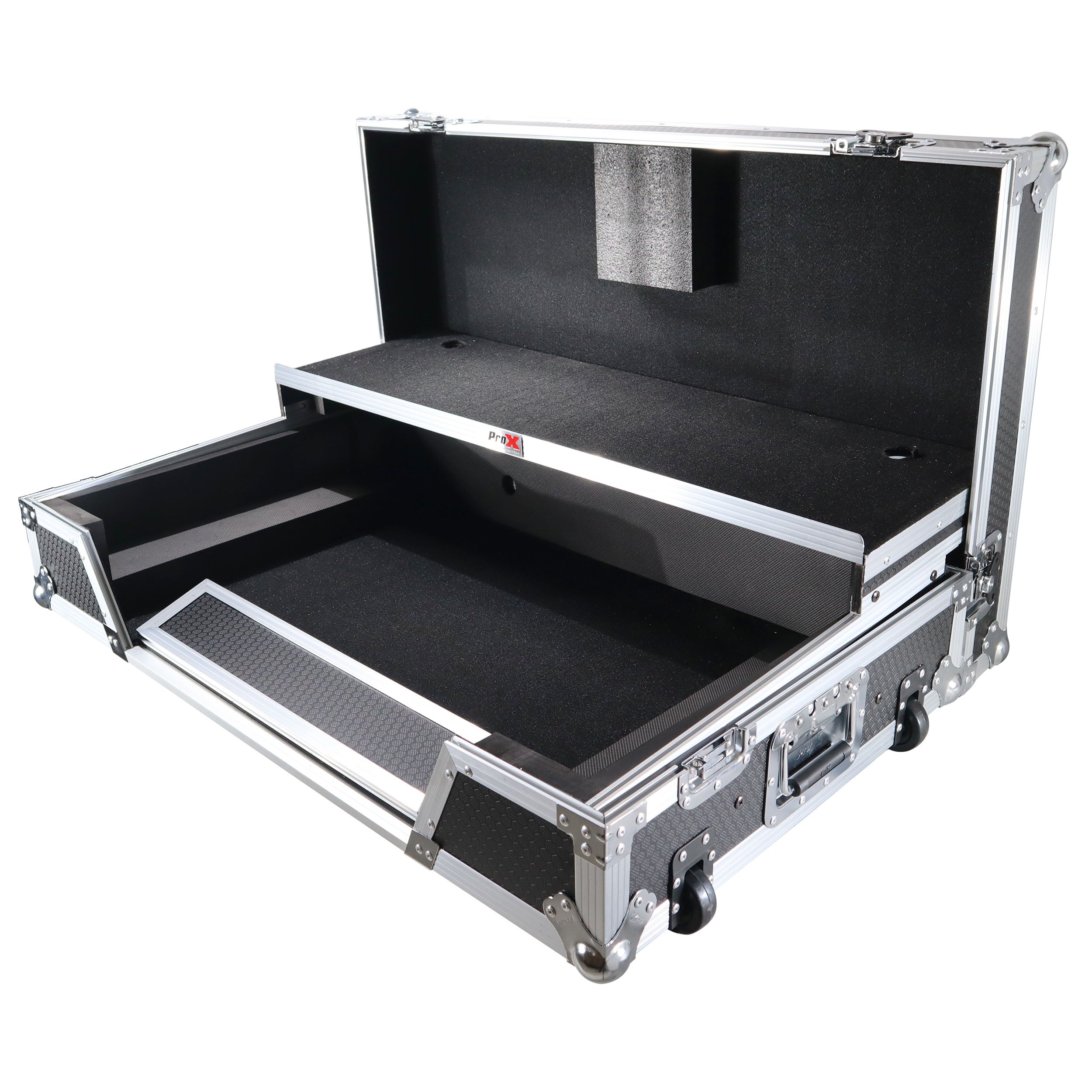ATA Flight Case For Pioneer XDJ-XZ DJ Controller with Laptop Shelf 1U Rack Space and Wheels