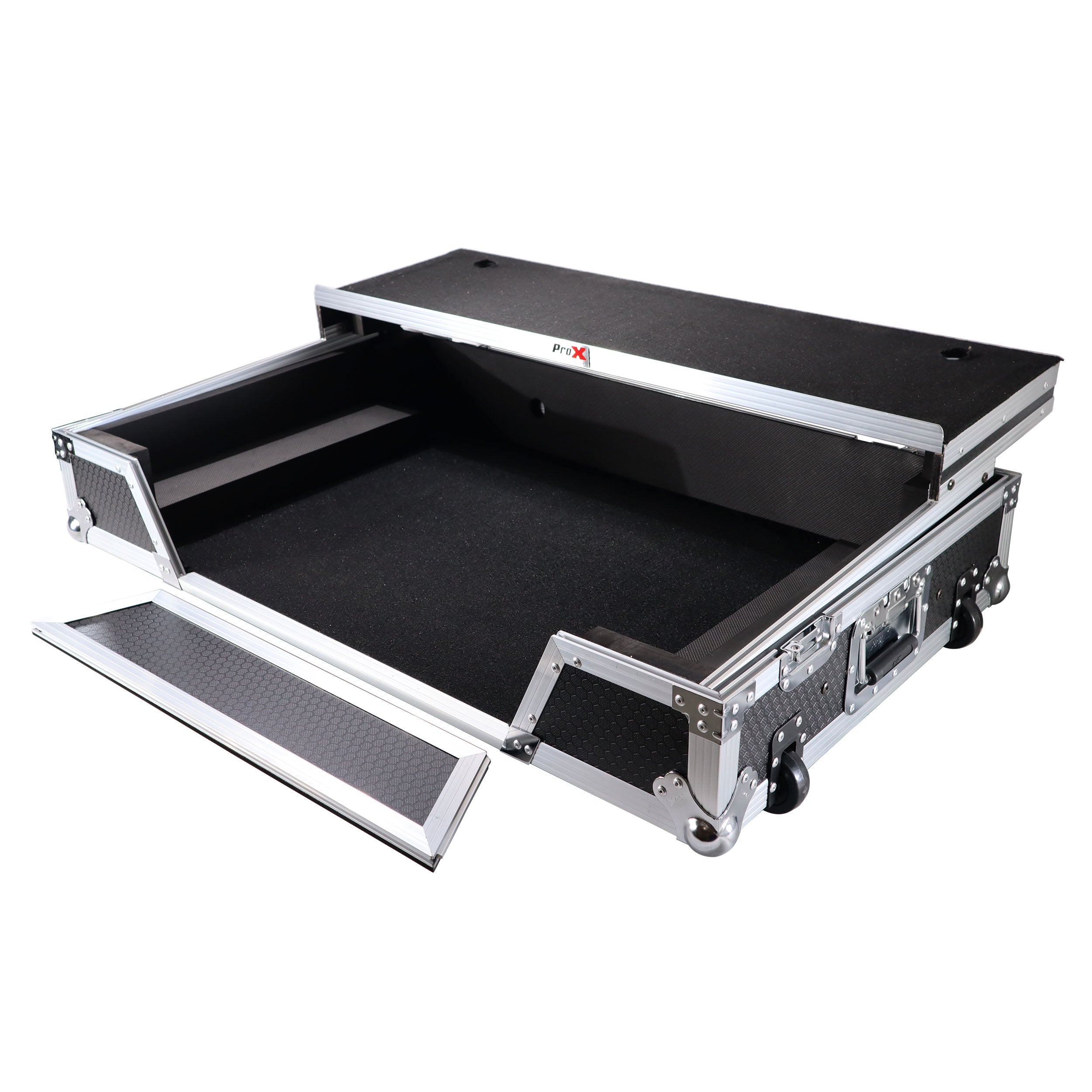 ATA Flight Case For Pioneer XDJ-XZ DJ Controller with Laptop Shelf 1U Rack Space and Wheels
