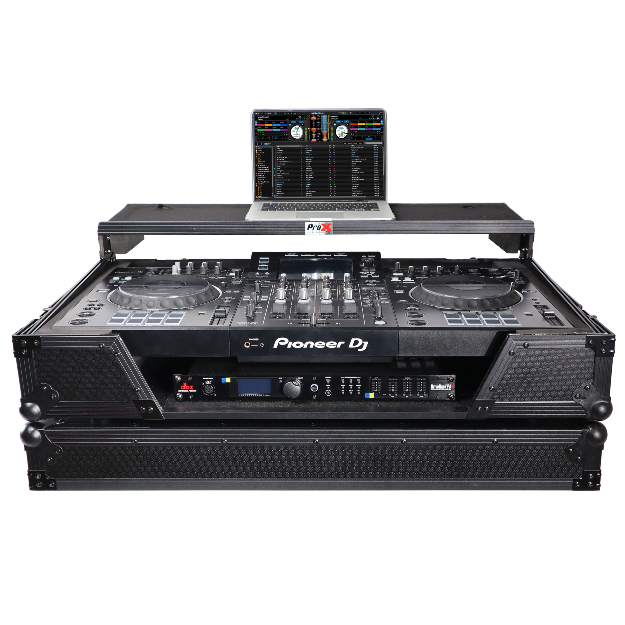 ATA Flight Case For Pioneer XDJ-XZ DJ Controller with Laptop Shelf 1U Rack Space and Wheels - Black