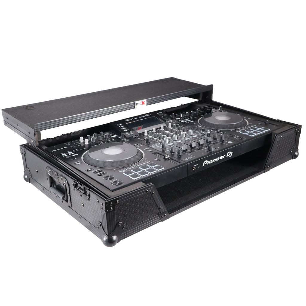 ATA Flight Case For Pioneer XDJ-XZ DJ Controller with Laptop Shelf 1U Rack Space and Wheels - Black