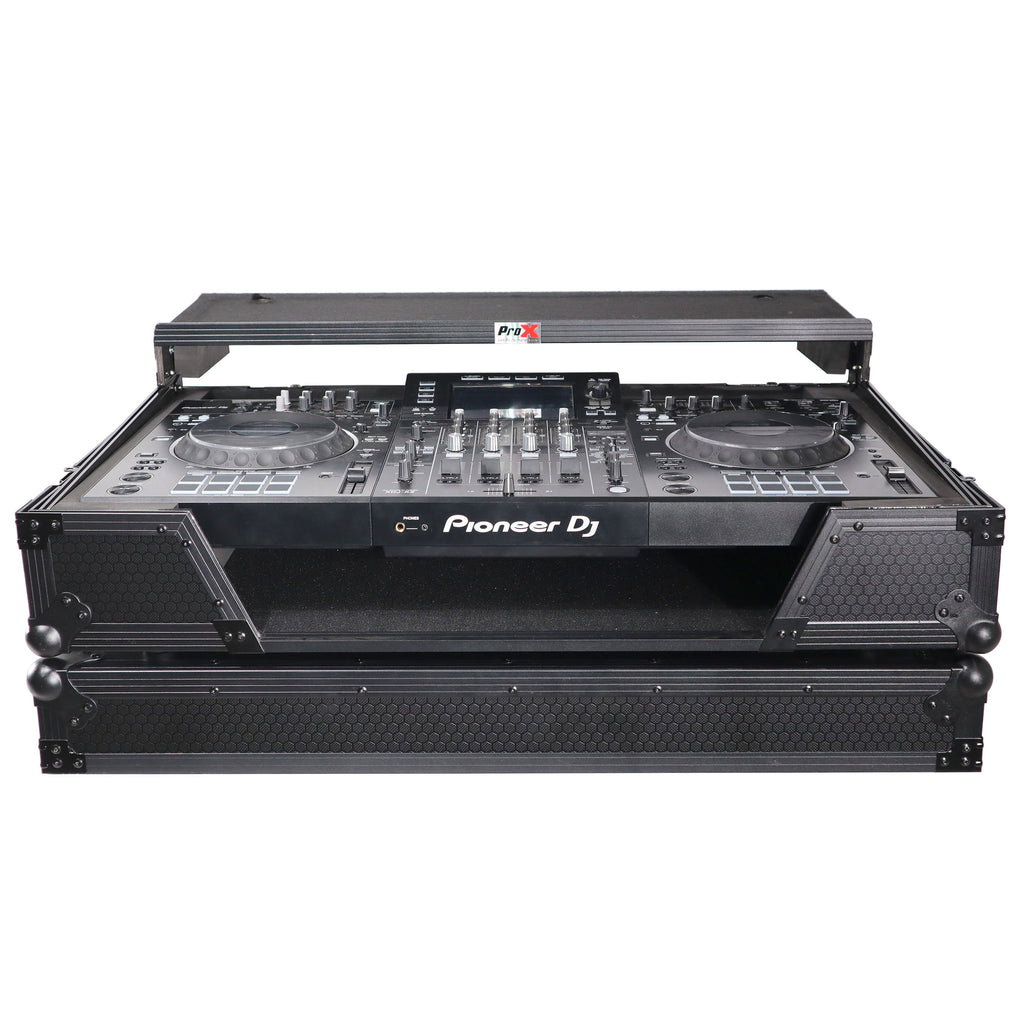 ATA Flight Case For Pioneer XDJ-XZ DJ Controller with Laptop Shelf 1U Rack Space and Wheels - Black