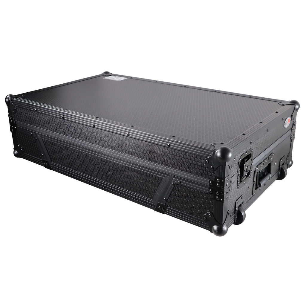 ATA Flight Case For Pioneer XDJ-XZ DJ Controller with Laptop Shelf 1U Rack Space and Wheels - Black