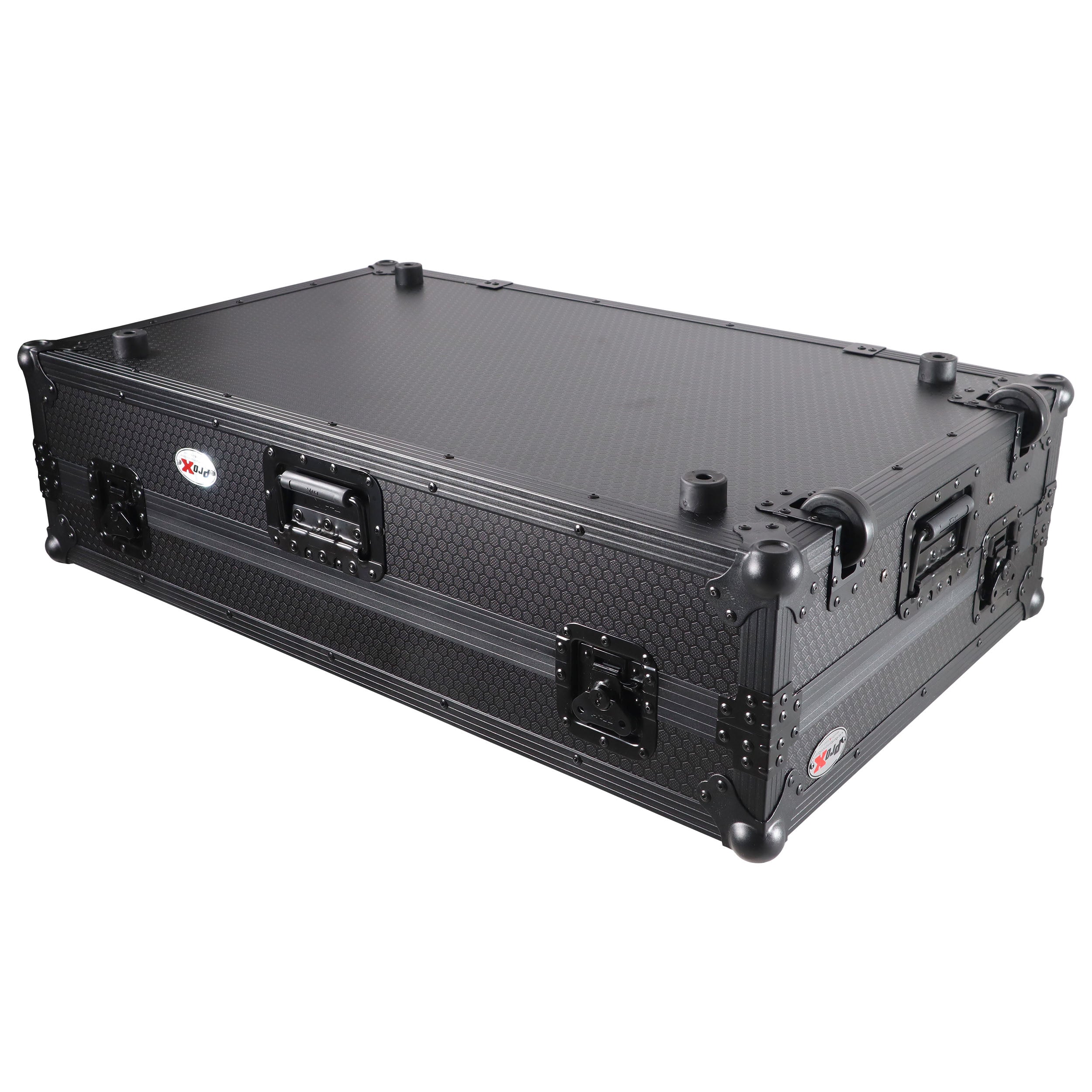 ATA Flight Case For Pioneer XDJ-XZ DJ Controller with Laptop Shelf 1U Rack Space and Wheels - Black