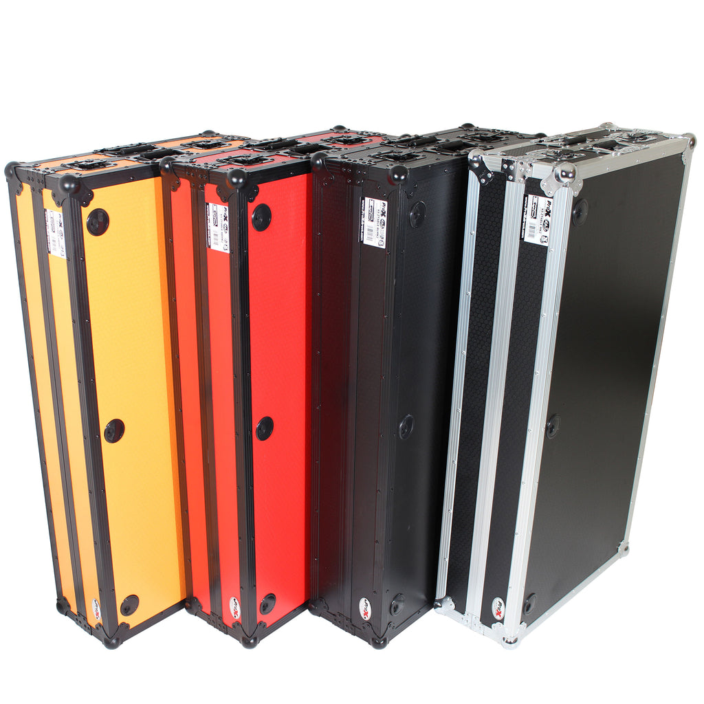 DJ Z-Table™ Folding DJ Table Mobile Workstation Flight Case Style with Handles and Wheels - Black Finish
