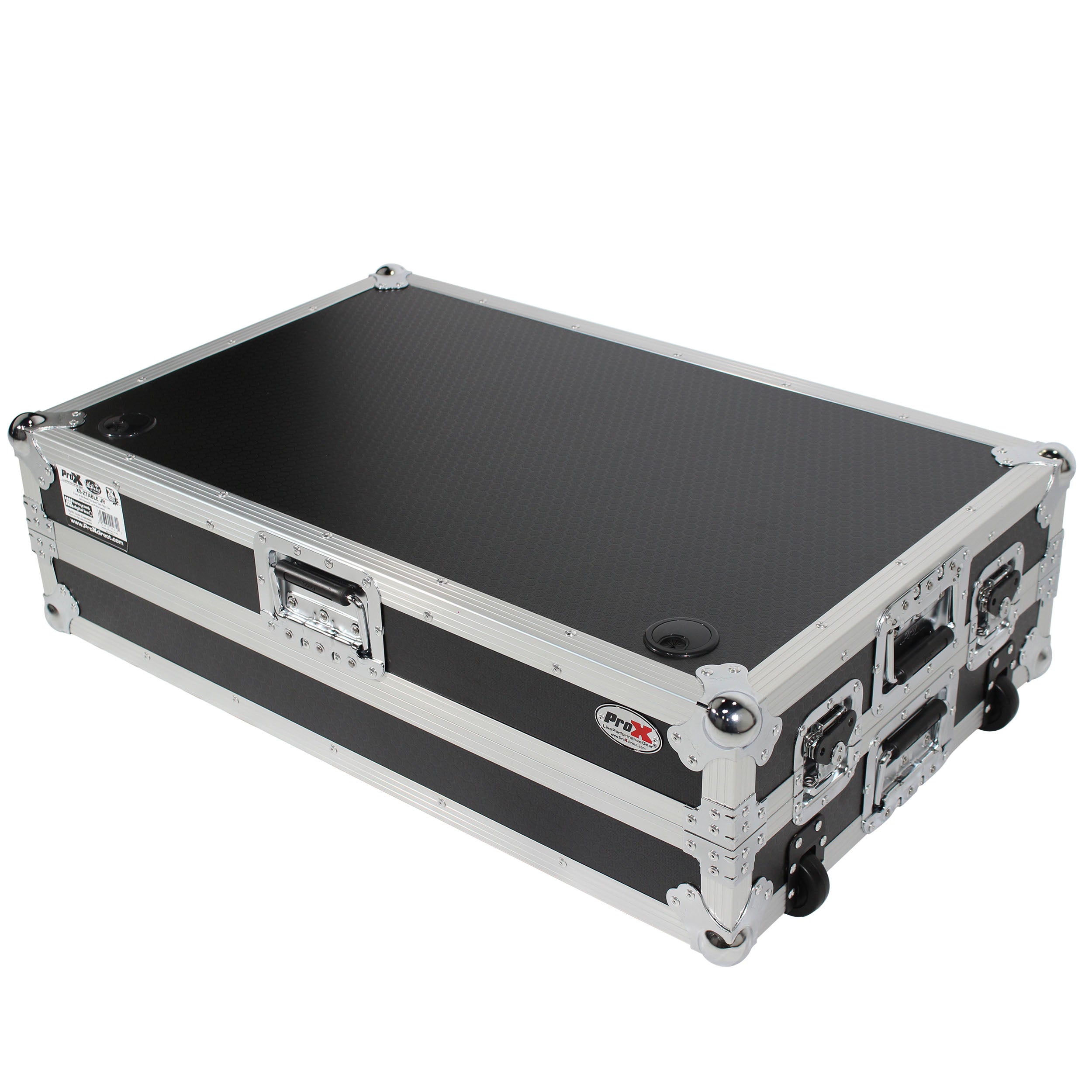 Z-Table Jr Folding DJ Table Mobile Workstation Flight Case Style with Handles and Wheels