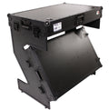 Z-Table Jr Folding DJ Table Mobile Workstation Flight Case Style with Handles and Wheels - Black Finish