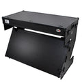 DJ Z-Table™ Folding DJ Table Mobile Workstation Flight Case Style with Handles and Wheels - Black Finish