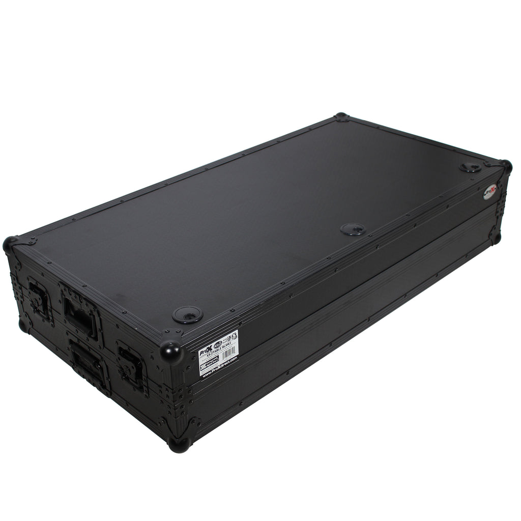 DJ Z-Table™ Folding DJ Table Mobile Workstation Flight Case Style with Handles and Wheels - Black Finish