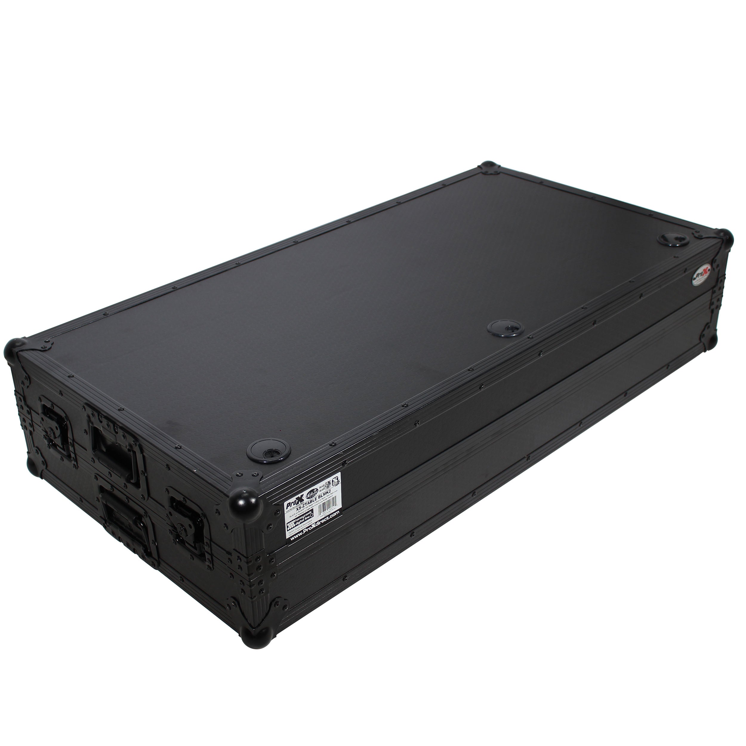 DJ Z-Table™ Folding DJ Table Mobile Workstation Flight Case Style with Handles and Wheels - Black Finish