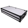 Z-Table Folding DJ Table Mobile Workstation Flight Case Style with Handles and Wheels - Black White Finish