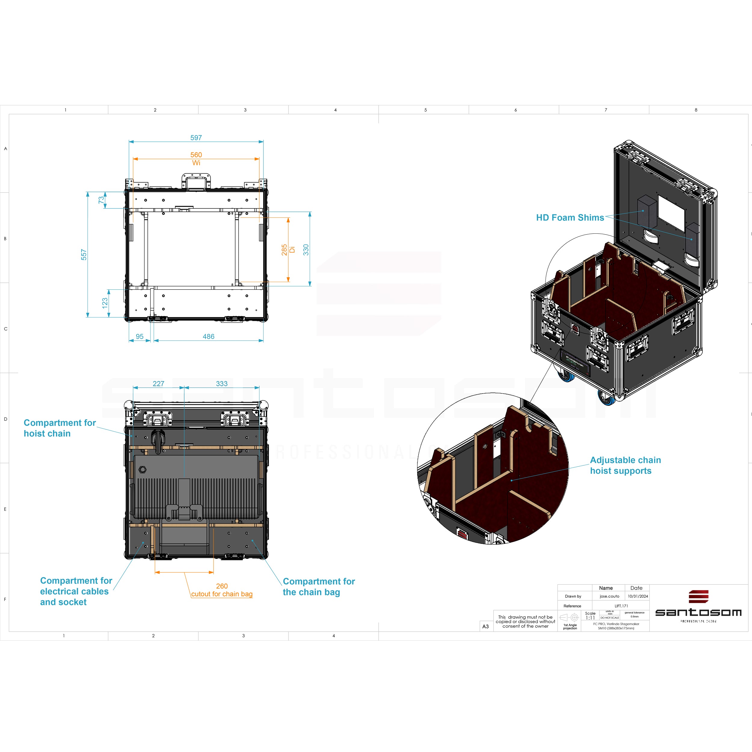 Flight Case PRO, Verlinde Stagemaker SM10 by Santosom