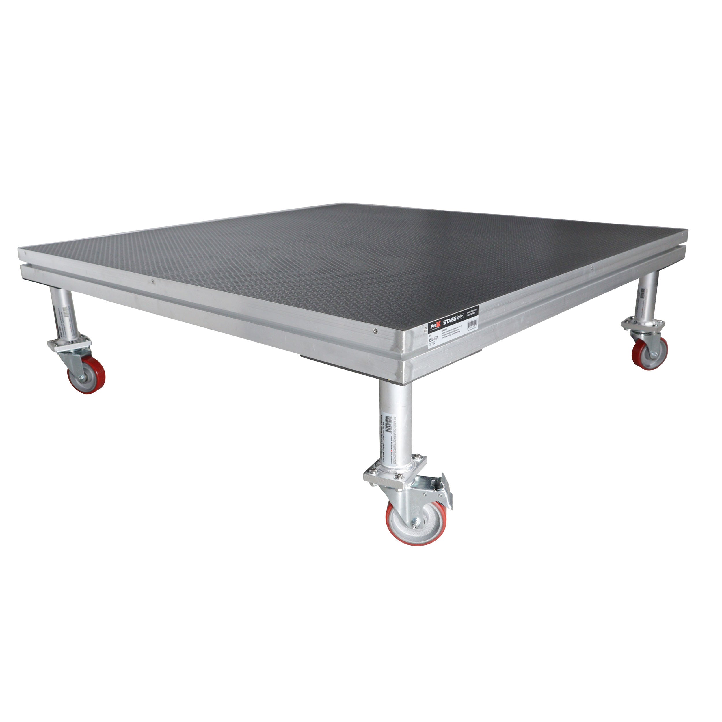 StageQ™ Locking Staging 16" Height Stage Legs with 5" Rubber Steel Casters | Set of 4
