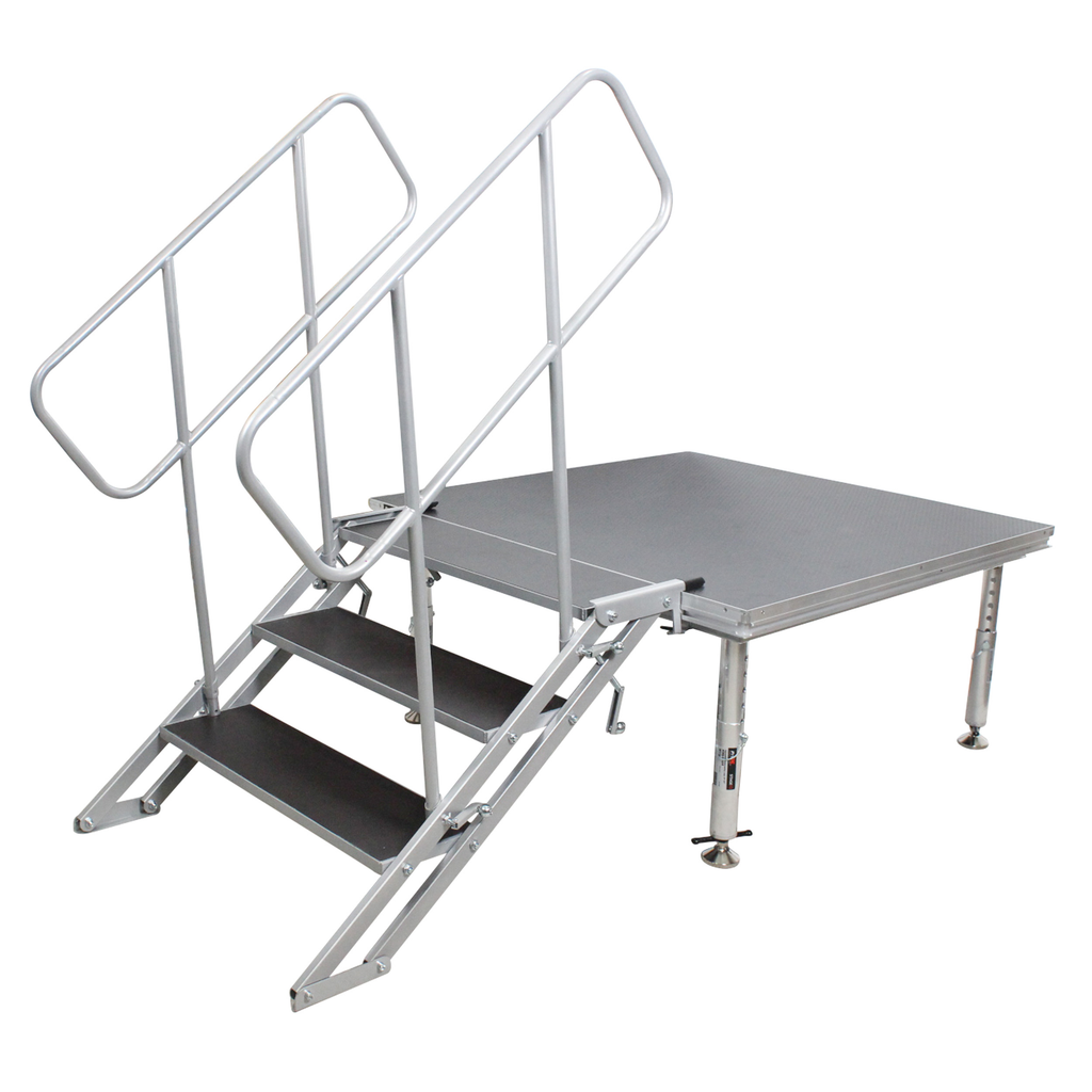 StageQ 3 Step Heavy Duty Foldable Adjustable 18 to 28 Inch with Rail