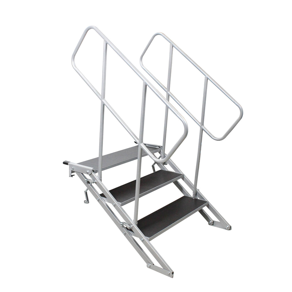 StageQ 3 Step Heavy Duty Foldable Adjustable 18 to 28 Inch with Rail