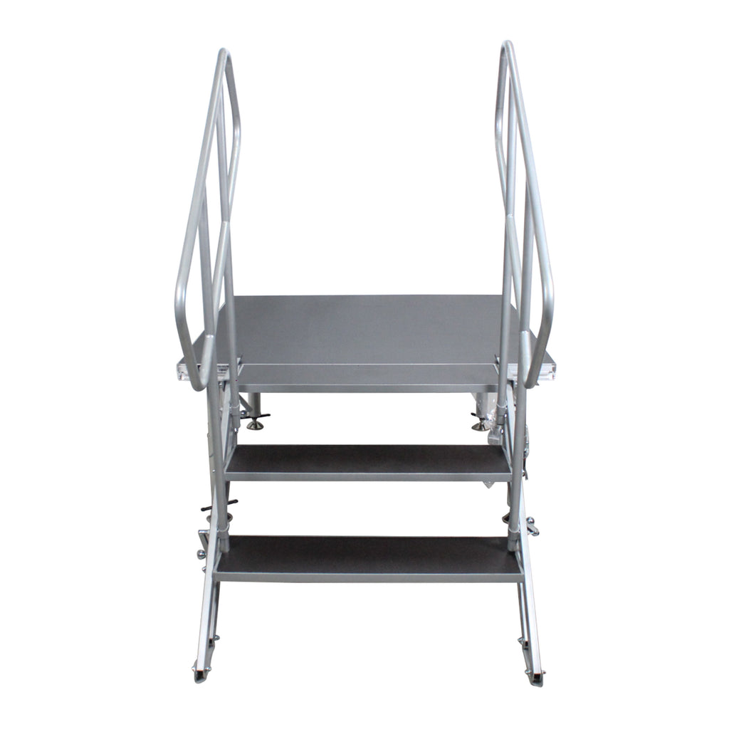 StageQ 3 Step Heavy Duty Foldable Adjustable 18 to 28 Inch with Rail