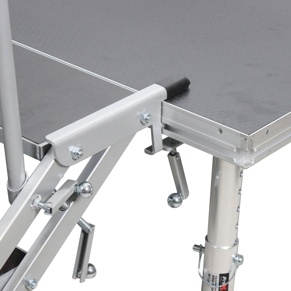 StageQ 3 Step Heavy Duty Foldable Adjustable 18 to 28 Inch with Rail