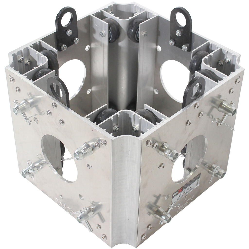 PRO Truss Tower Stage Lift System Package -Top Block | Hinges | Base | Outriggers and 3.28 Ft. 3 mm Ladder Truss Segment