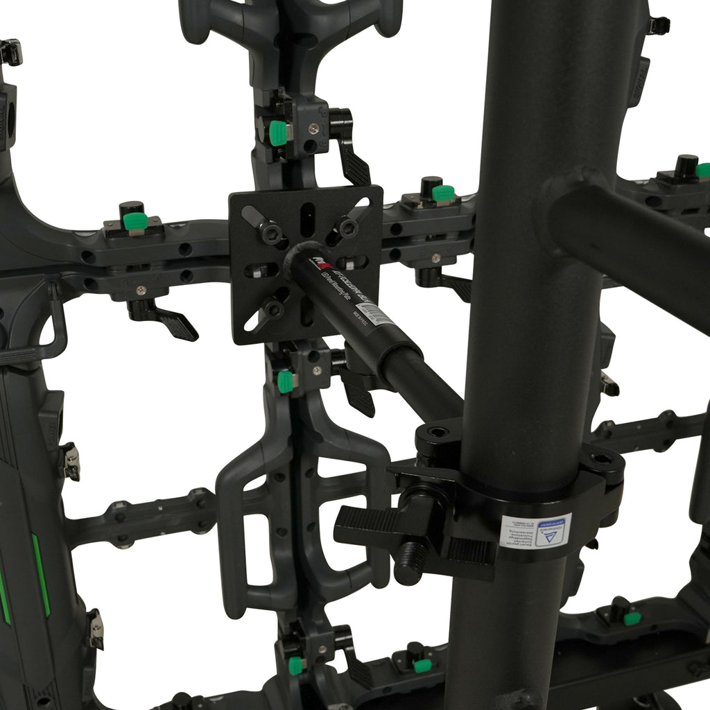 Black 10-13" LED Panel Wall Mounting Plate to Extension 2" Pole Truss Clamp for Ground Stacking and Hanging