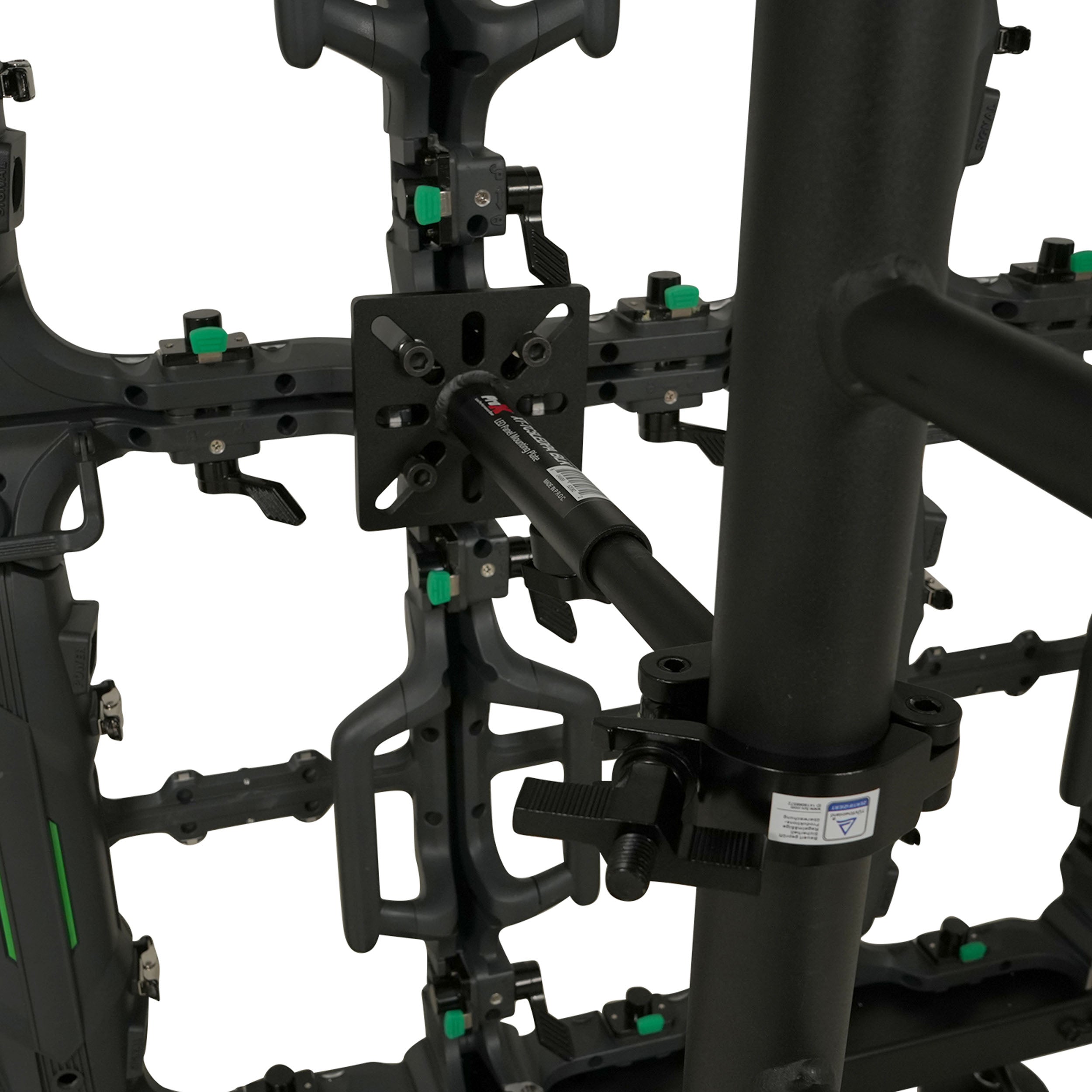 6PCS Black 10-13" LED Panel Wall Mounting Plate to Extension 2" Pole Truss Clamp for Ground Stacking and Hanging.