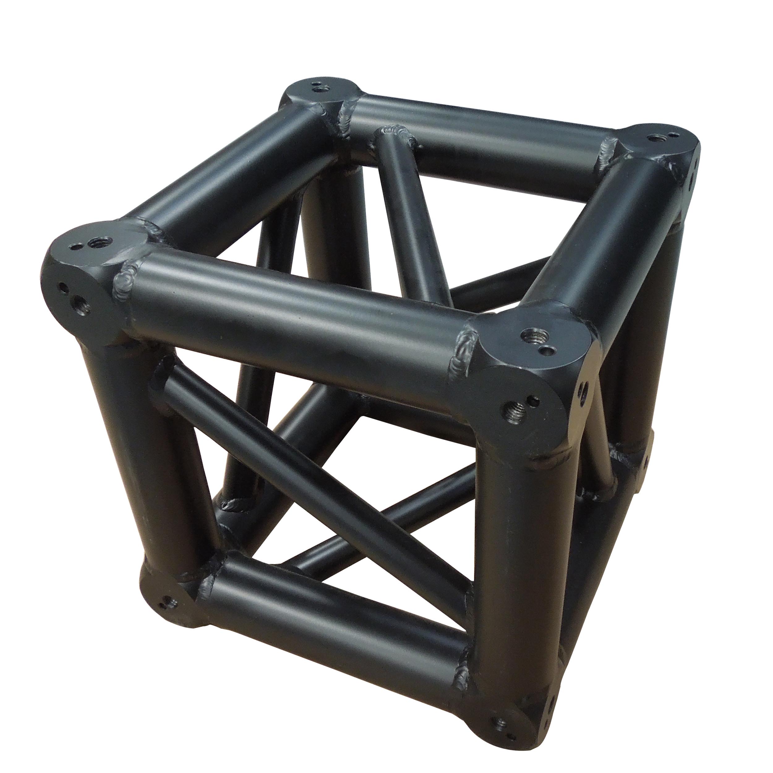 6 Way Square Truss Junction Block - Includes 4 Way 16 Half Conical Couplers | Black Powder Coated | 3mm Wall