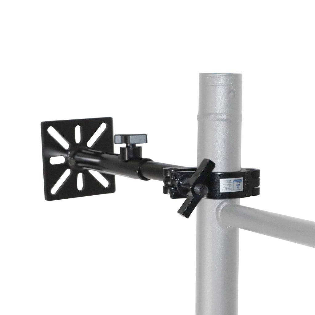 Black 10-13" LED Panel Wall Mounting Plate to Extension 2" Pole Truss Clamp for Ground Stacking and Hanging