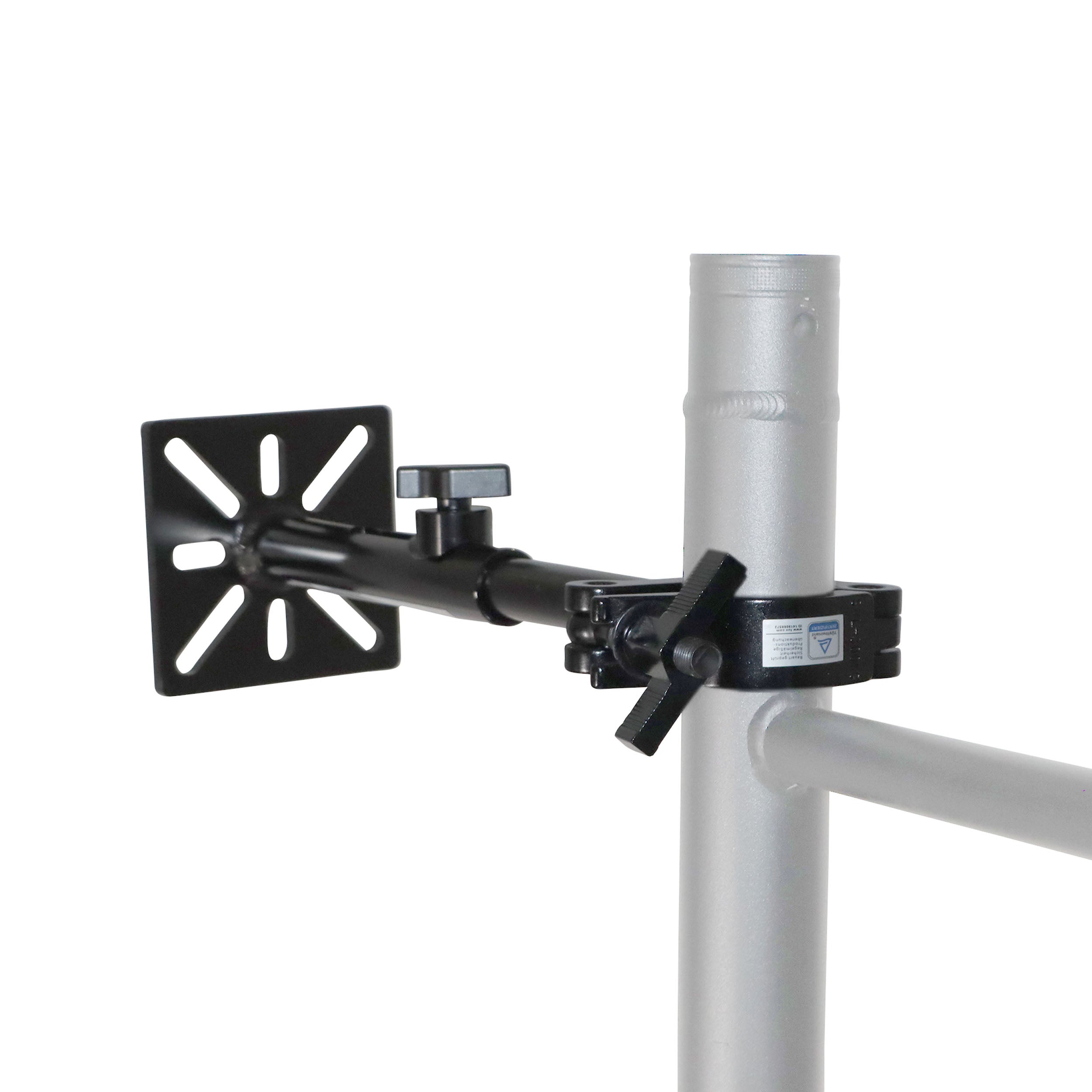 6PCS Black 10-13" LED Panel Wall Mounting Plate to Extension 2" Pole Truss Clamp for Ground Stacking and Hanging.