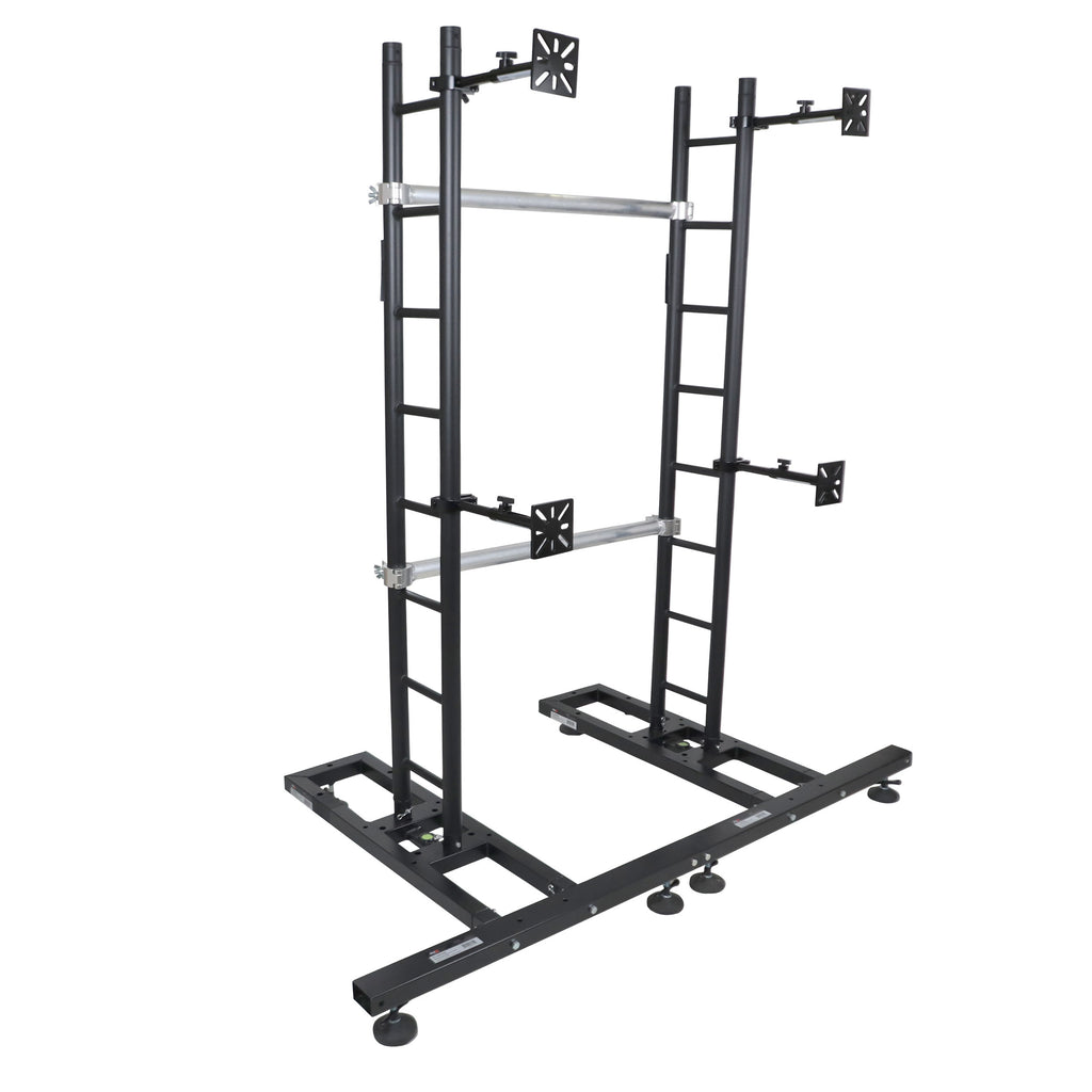 Black 10-13" LED Panel Wall Mounting Plate to Extension 2" Pole Truss Clamp for Ground Stacking and Hanging