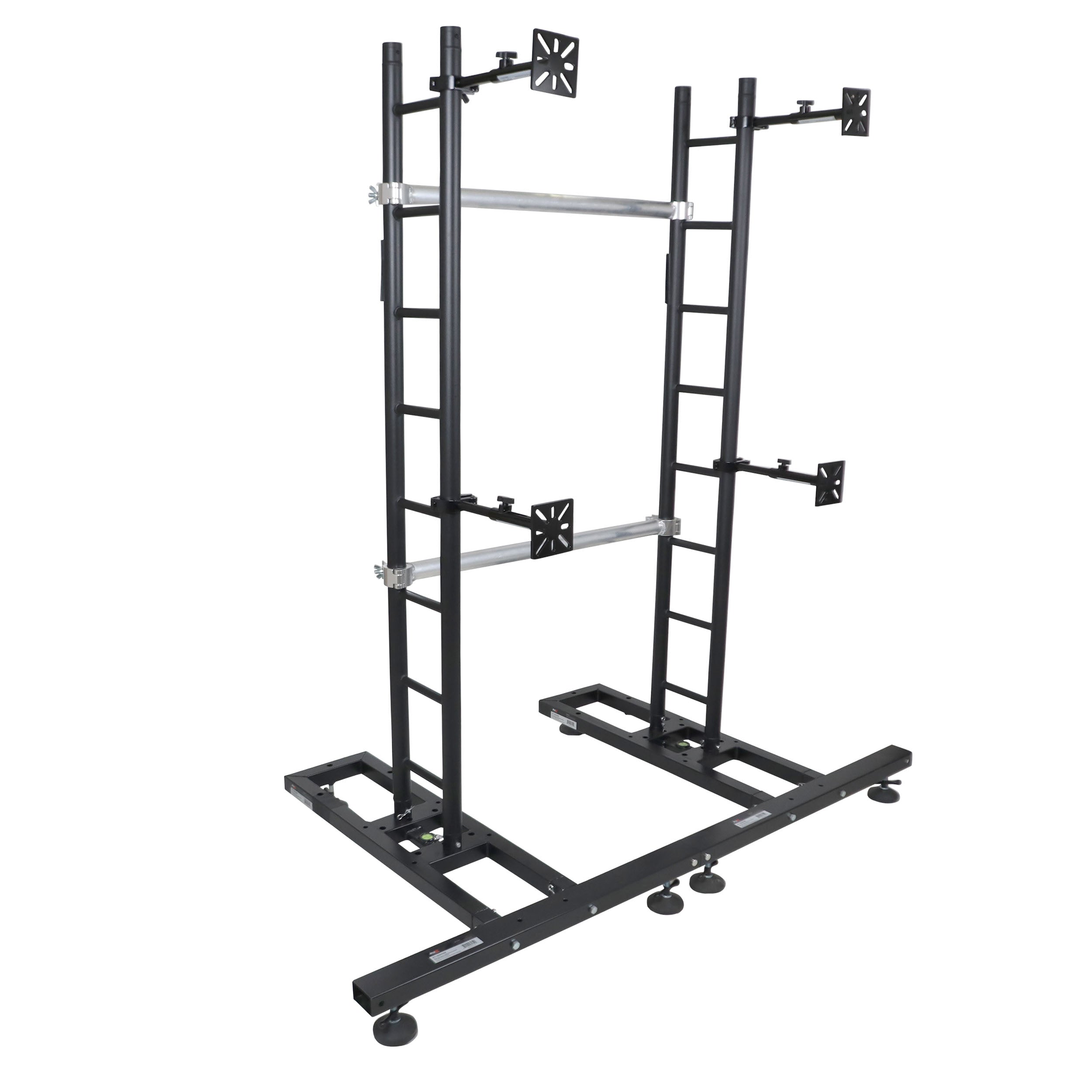 6PCS Black 10-13" LED Panel Wall Mounting Plate to Extension 2" Pole Truss Clamp for Ground Stacking and Hanging.