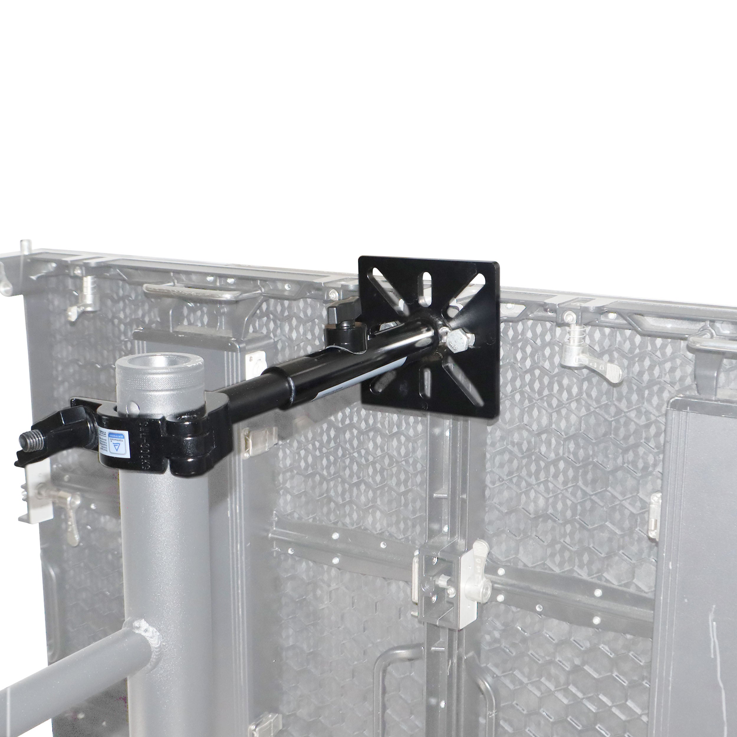 6PCS Black 10-13" LED Panel Wall Mounting Plate to Extension 2" Pole Truss Clamp for Ground Stacking and Hanging.