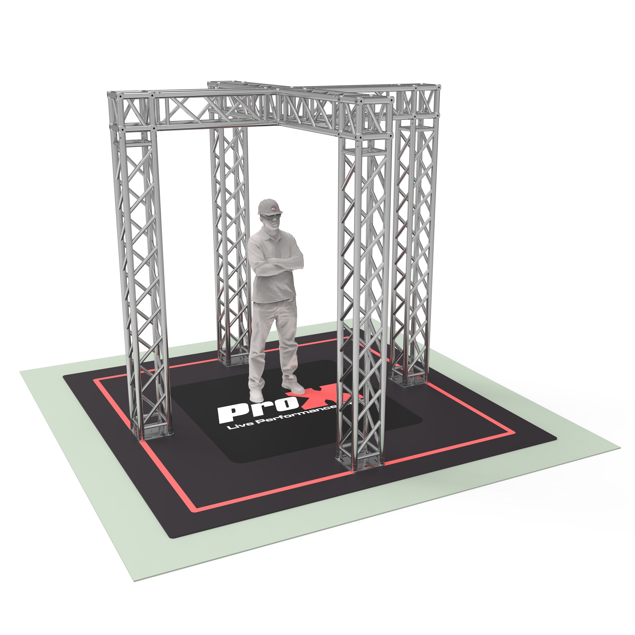 Tradeshow Booth 9.42 W X 9.42 L X 9.20 FT H with X Shape Design in center  - K SERIES Light Duty