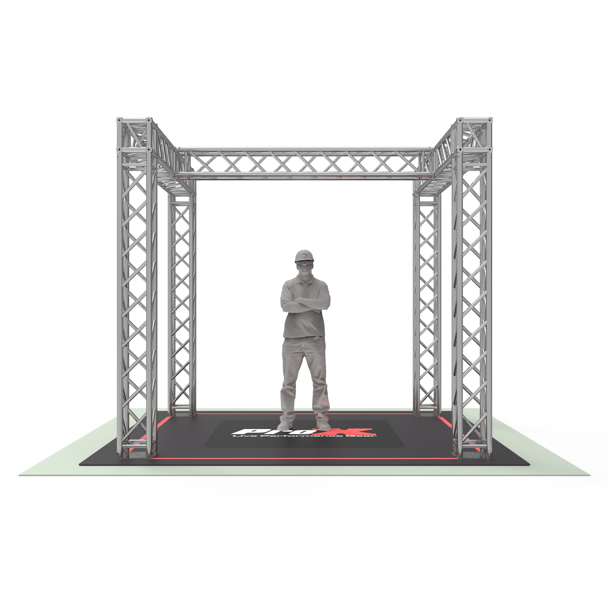 Tradeshow Booth 9.42 W X 9.42 L X 9.20 FT H with H Shape Design in center  - K SERIES Light Duty