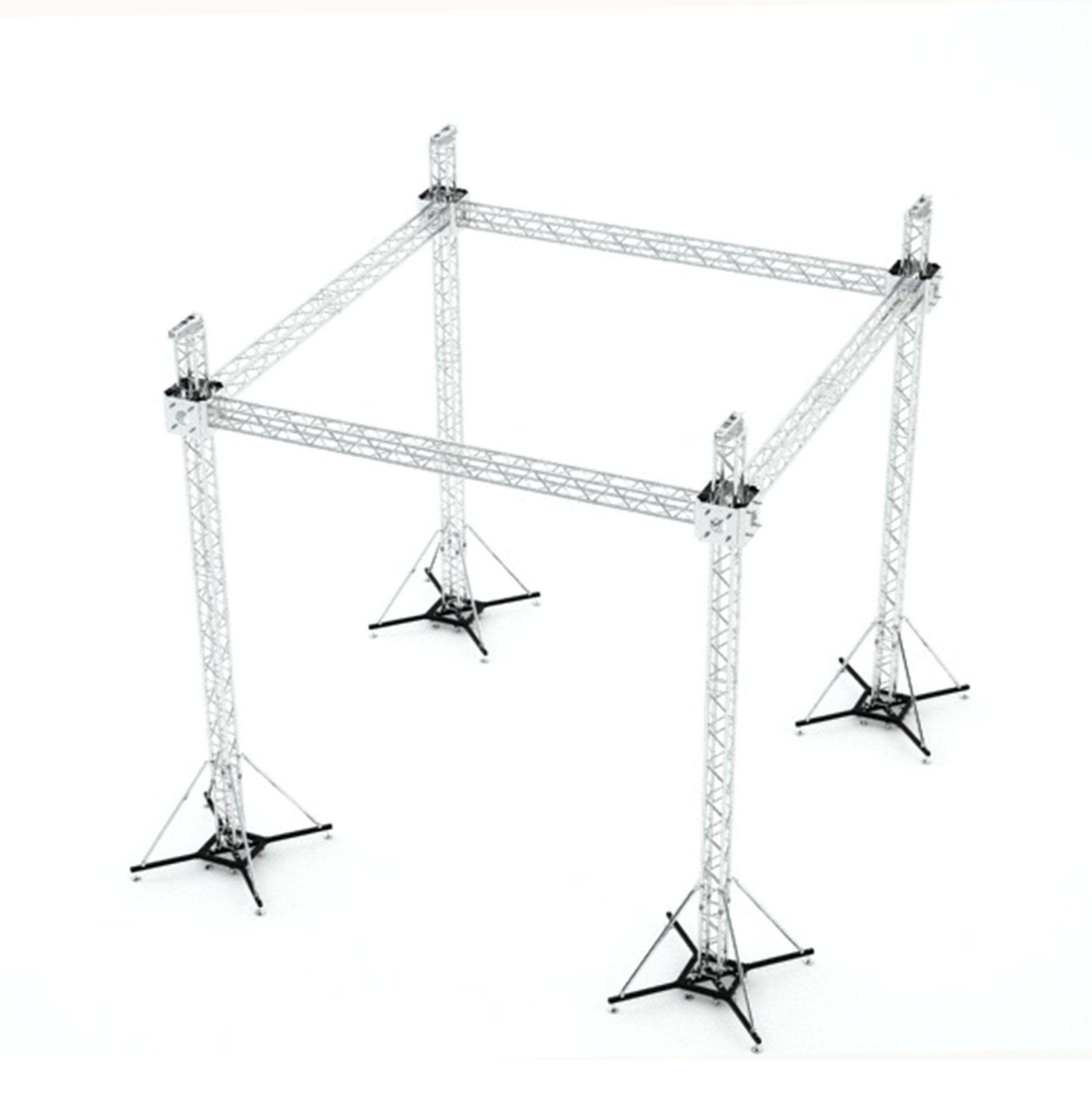 F34 Stage Roofing Truss System with Ground Support and Chain Hoists – 20x20x23 Ft.