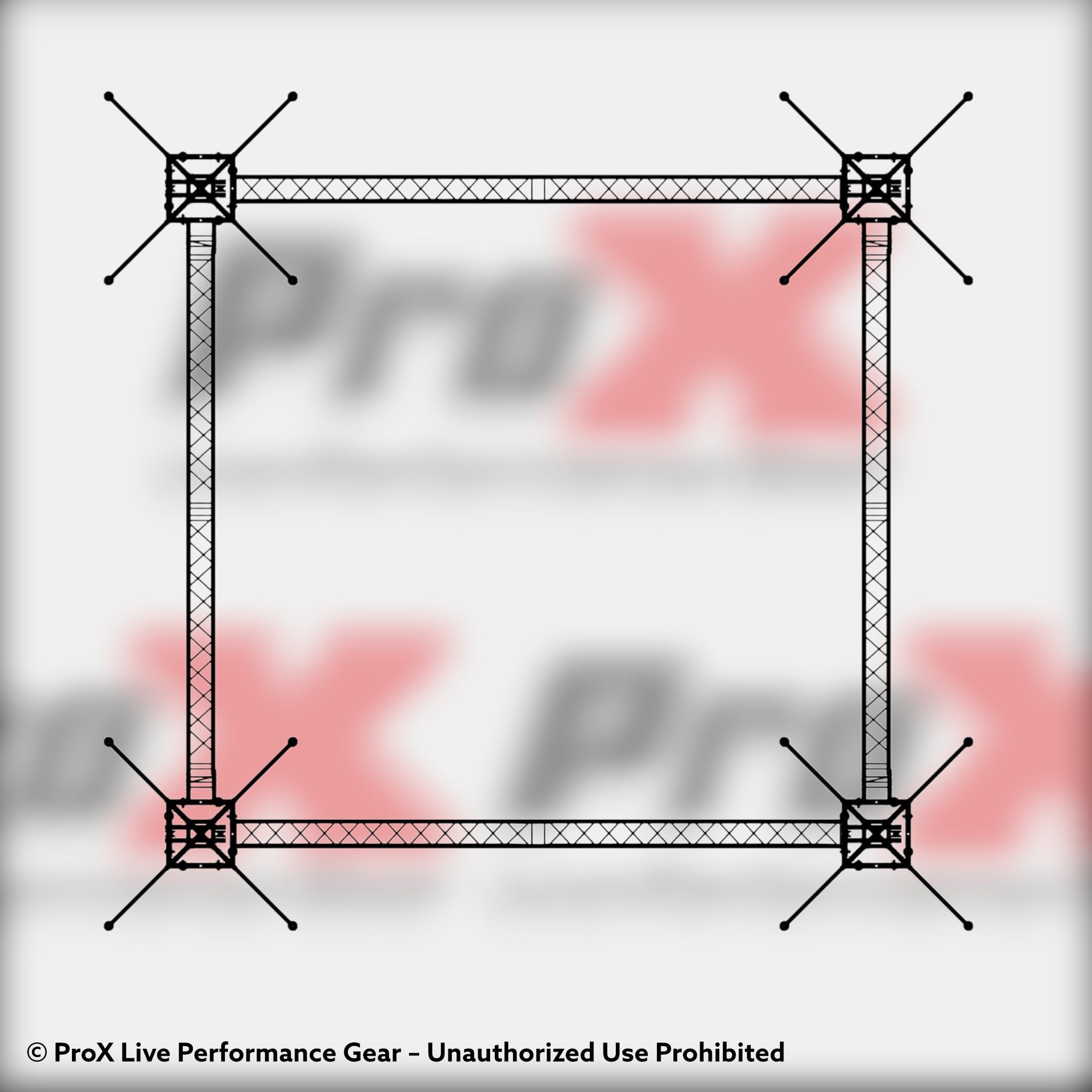 F34 Stage Shed Slant Sloping Roofing Truss System with Ground Support and Chain Hoists – 20x20x23 Ft.