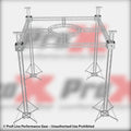 F34 Stage Roofing Truss System with Ground Support, Circular Truss and Chain Hoists – 21x21x23 Ft. Circle in Center