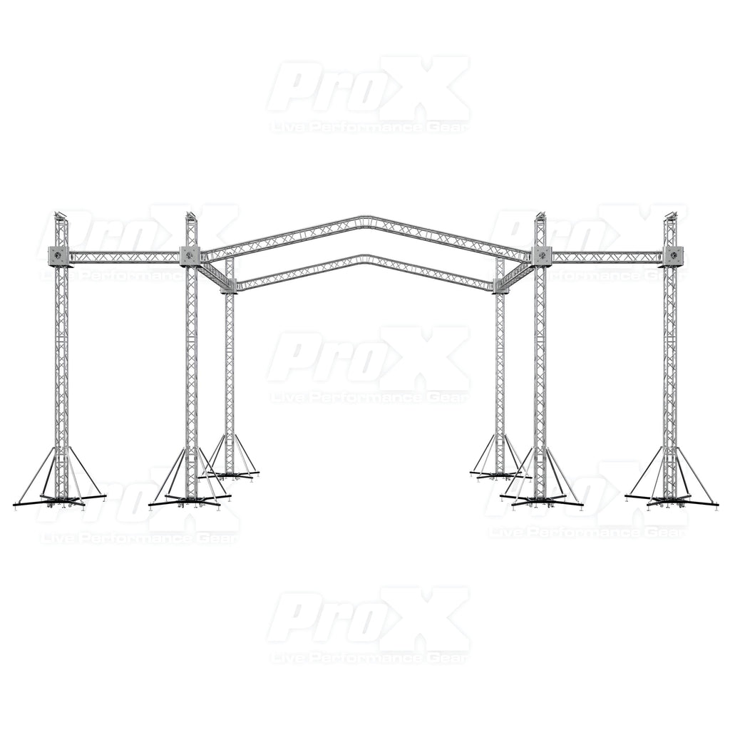 12D PR2 Stage Roofing System with 7 Ft Speaker Wings and  6 Chain Hoists | 30 Ft W x 20 Ft L x 23 Ft H