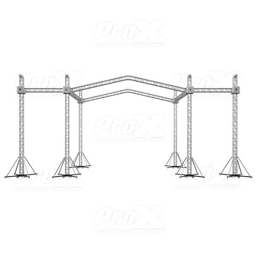 12D PR2 Stage Roofing System with 7 Ft Speaker Wings and  6 Chain Hoists | 30 Ft W x 20 Ft L x 23 Ft H