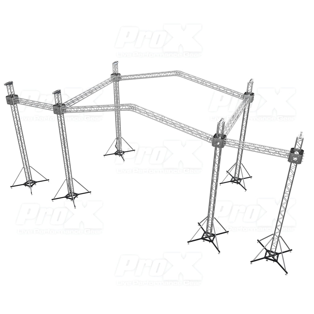 12D PR2 Stage Roofing System with 7 Ft Speaker Wings and  6 Chain Hoists | 30 Ft W x 20 Ft L x 23 Ft H