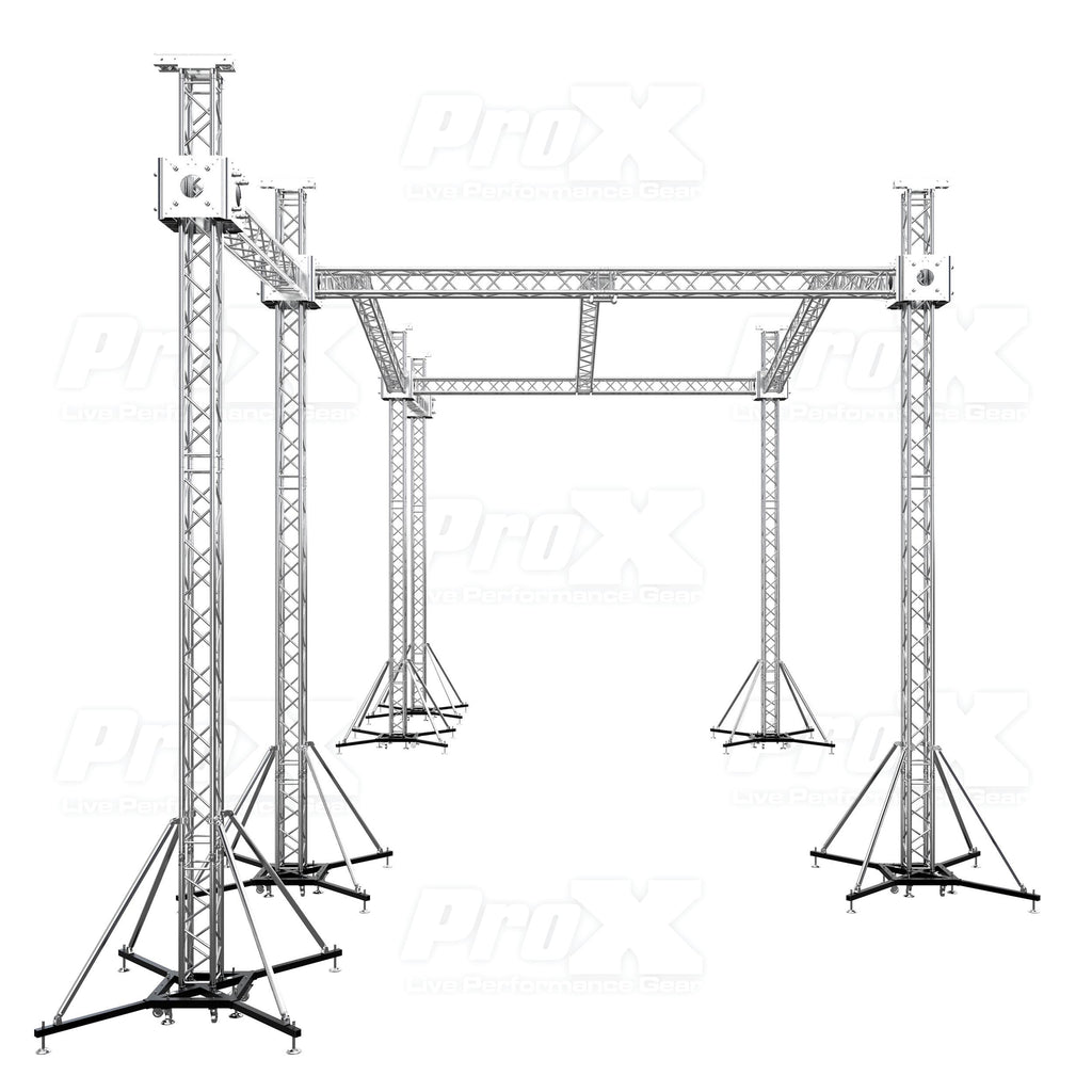 12D PR3 Stage Roofing System with 7 Ft Speaker Wings and  6 Chain Hoists | 30 Ft W x 20 Ft L x 23 Ft H
