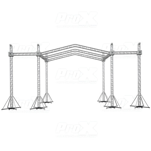 12D PR3 Stage Roofing System with 7 Ft Speaker Wings and  6 Chain Hoists | 30 Ft W x 20 Ft L x 23 Ft H